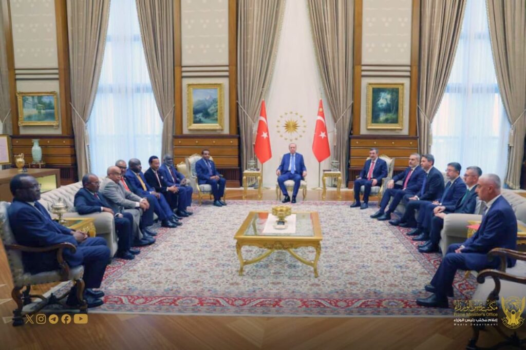 رئيس الوزراء بروفيسور كامل ادريس يلتقي الرئيس التركي